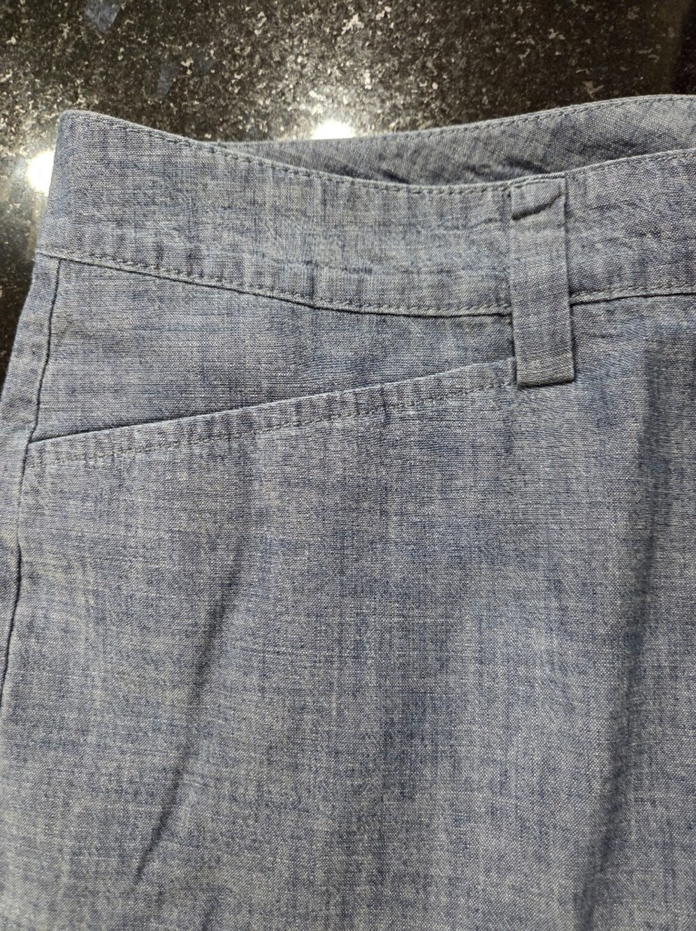 Lands' End Women's Chambray Bermuda Shorts - Light Blue - Size 12 - Picture 6 of 10